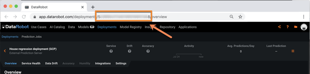 Figure 12. Get MLOps Deployment ID