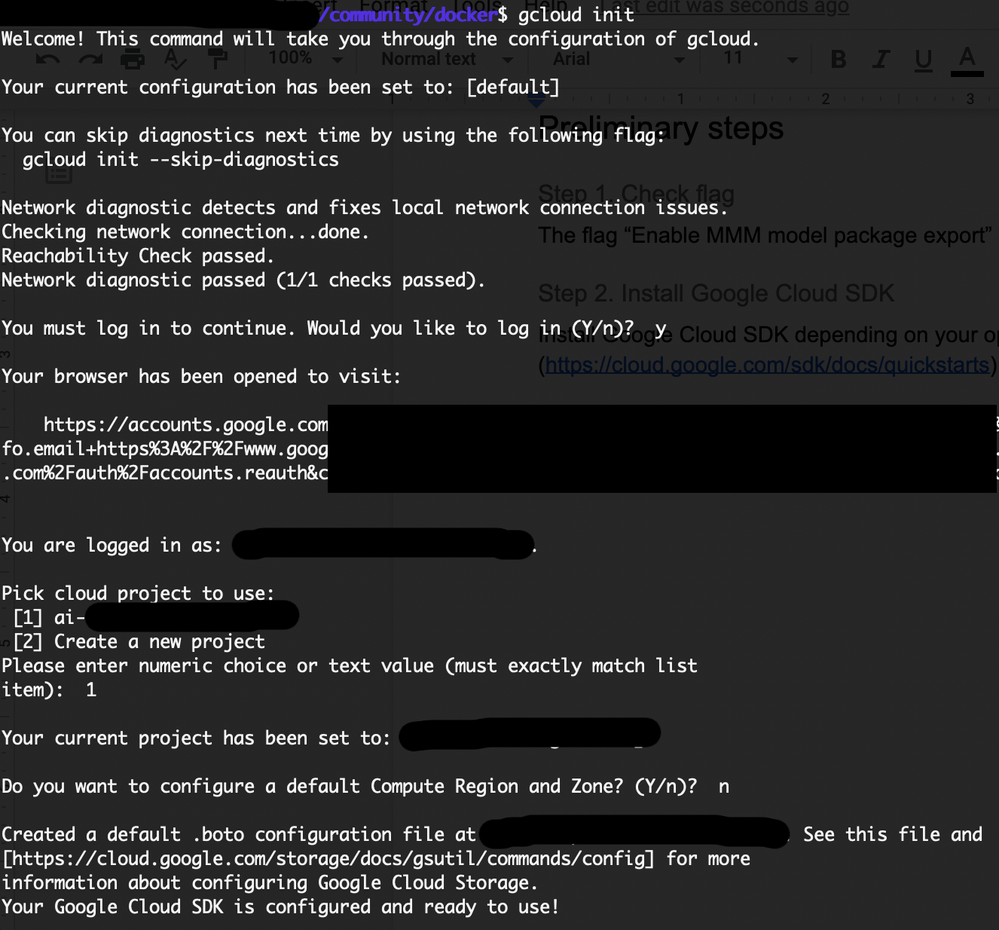 Figure1. gcloud init