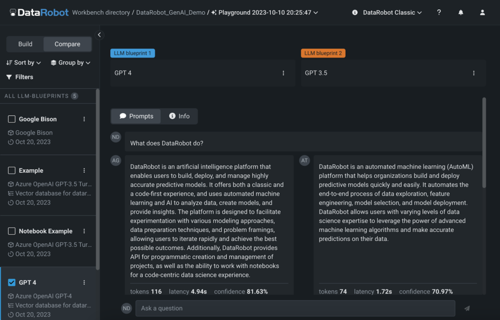 Multi-Provider LLM Playground - DataRobot