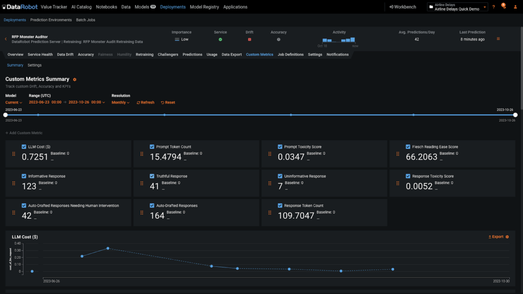 Custom Generative AI Model Metrics 